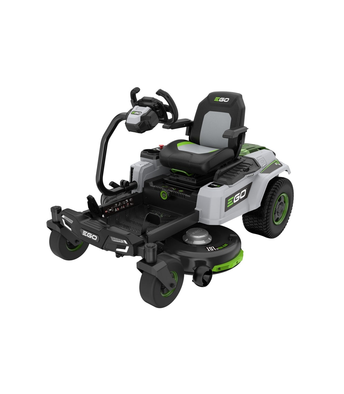 ZT4201ES Zero-Turn-Aufsitzmäher-Set mit Lenkrad, 5 x 10-Ah-Akkus und Wandladegerät