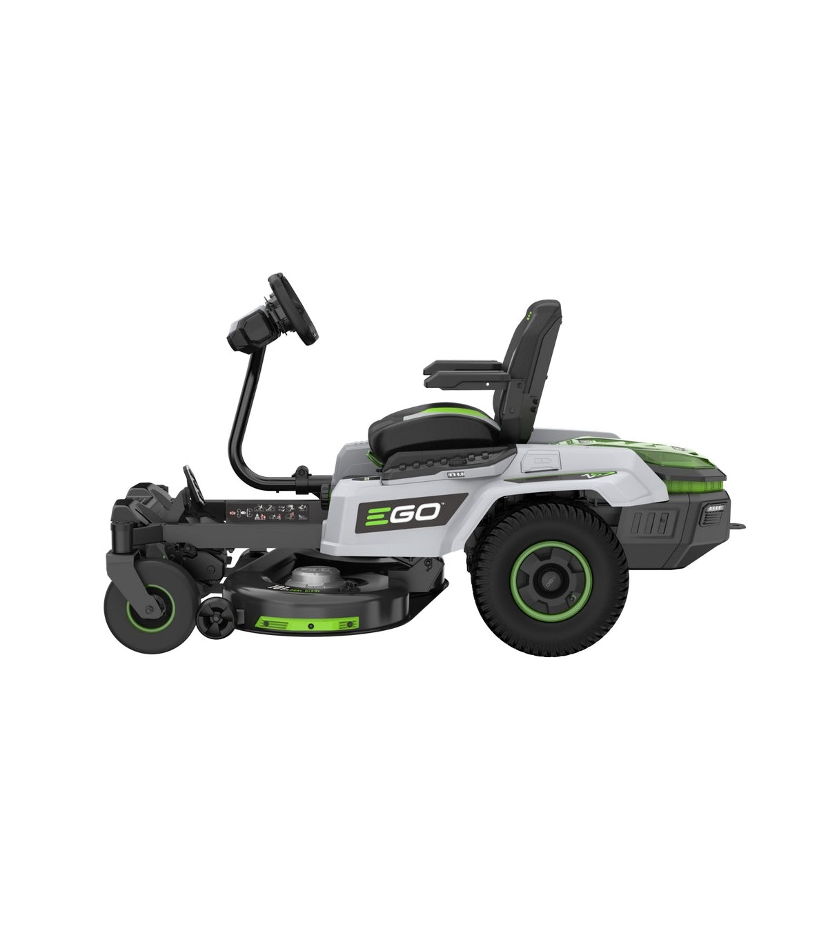 ZT4201ES Zero-Turn-Aufsitzmäher-Set mit Lenkrad, 5 x 10-Ah-Akkus und Wandladegerät