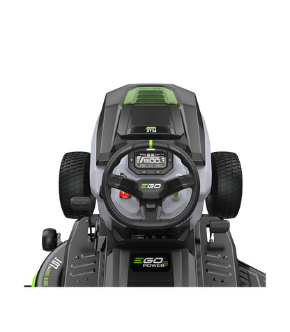 EGO TR4201E Akku-Aufsitzrasenmäher-Set, 107 cm Schnittbreite, 6 x 10-Ah-Akkus und Schnellladegerät