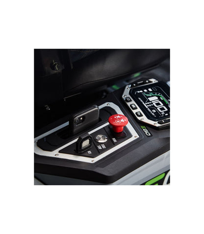 Aufsitzmäher-Komplettset mit Nullwendekreis, 107 cm Schnittbreite, inklusive 6 x 10-Ah-Akkus und 1600-W-Ladegerät, EGO ZT4201E