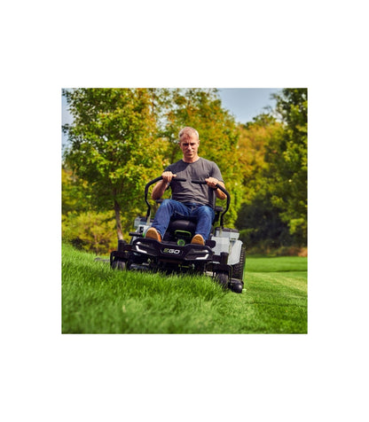 Aufsitzmäher-Komplettset mit Nullwendekreis, 107 cm Schnittbreite, inklusive 6 x 10-Ah-Akkus und 1600-W-Ladegerät, EGO ZT4201E