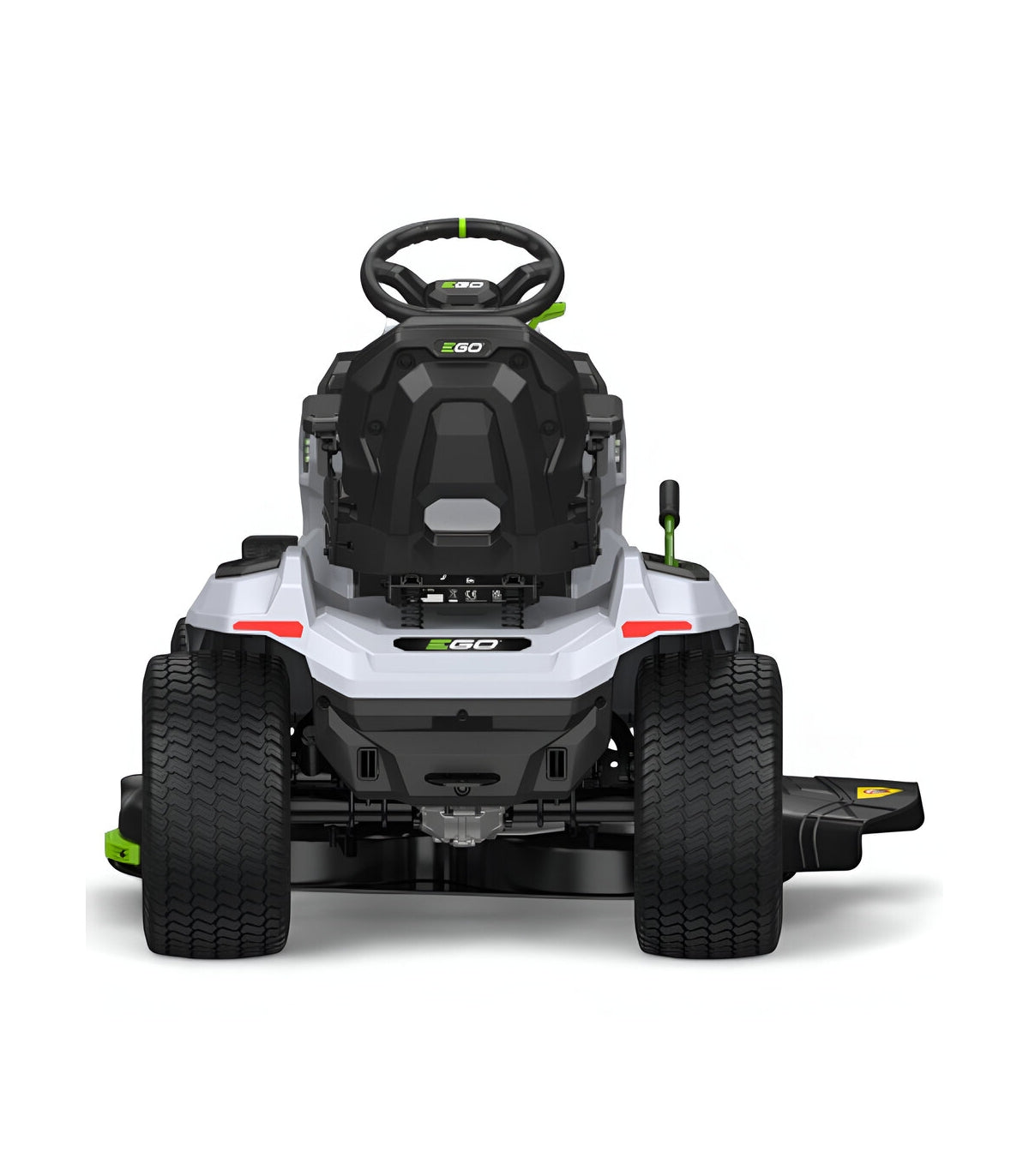 EGO TR4201E Aufsitzrasenmäher-Komplettpaket mit Seitenauswurf und Mulchfunktion, 4 x 10-Ah-Akkus und Schnellladegerät