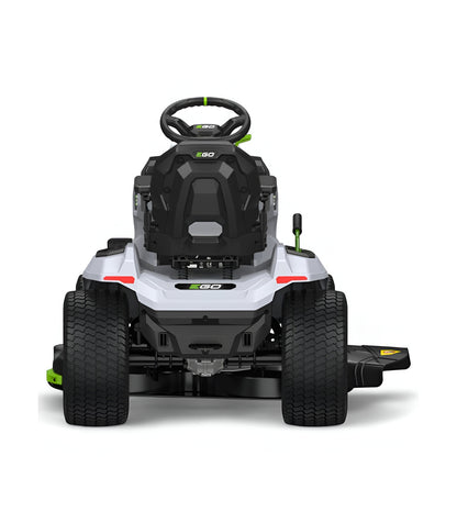 EGO TR4201E Aufsitzrasenmäher-Komplettpaket mit Seitenauswurf und Mulchfunktion, 4 x 10-Ah-Akkus und Schnellladegerät