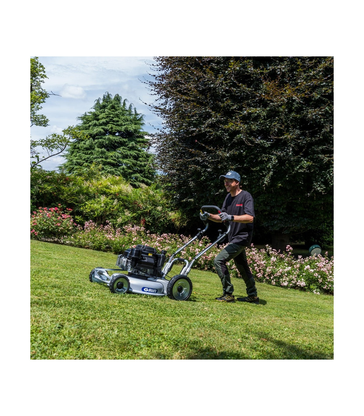 Selbstfahrender Rasenmäher 53 cm – 3000 m², Mulchfunktion, Kawasaki-Motor 179 cm³, Elektrostarter, 2 Vorwärtsgänge – PM53A-KW