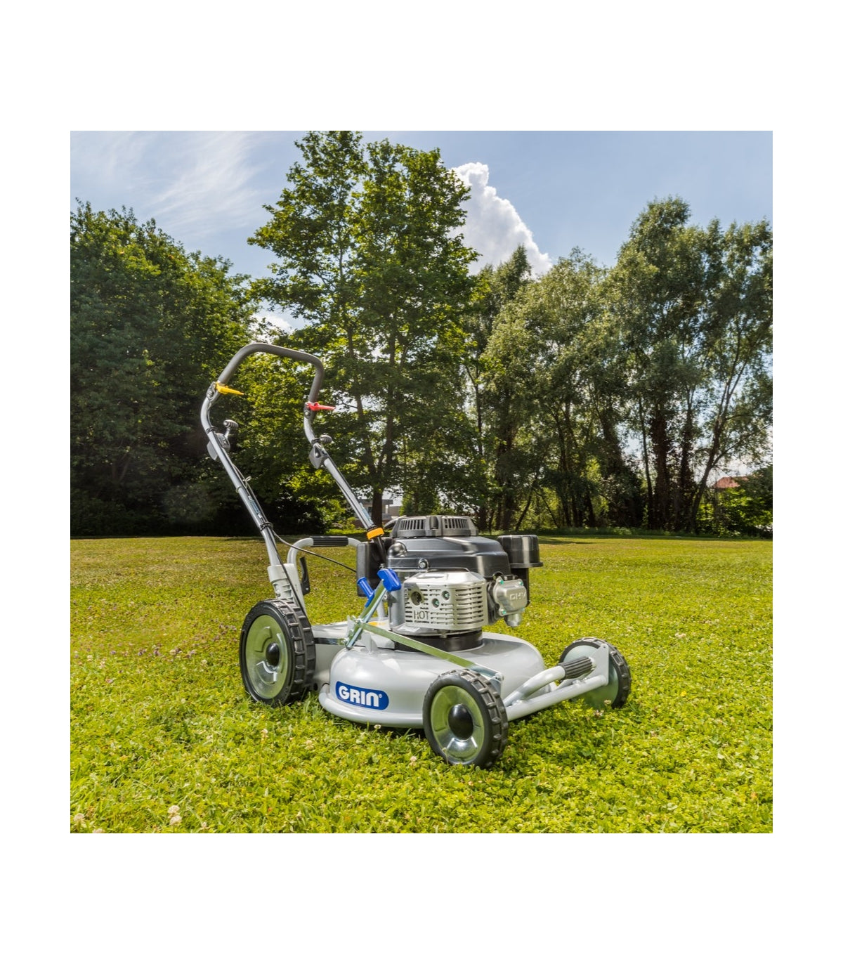 Selbstfahrender Rasenmäher 53 cm – 3000 m², Mulchfunktion, Kawasaki-Motor 179 cm³, Elektrostarter, 2 Vorwärtsgänge – PM53A-KW